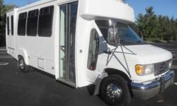 Fully Reconditioned Ford E-450 16 passenger bus which has 5 double flip seats that would allow a minimum of 4 wheelchair positions. Equipped with a powerful and extremely durable 7.3L Ford Turbo Diesel V-8 engine and automatic transmission with overdrive.
