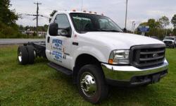 Stock #A8519. LOW, LOW MILES!! 2003 Ford F-550 'XL' Super Duty Cab and Chassis!! 6.0L V8 Powerstroke Turbo Diesel!! 4X4, Tow/Haul Package, Draw-Tite Activator II Trailer Brake Assist, Air Conditioning, AM/FM/Cassette, Cruise Control, and Steering Wheel