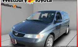 Fully loaded with luxury features, the 2003 Honda Odyssey offers comfort, ample space and a smooth ride for the whole family at an economical price. The rear-seat DVD entertainment system will keep kids happy even during long trips. Passengers will stay