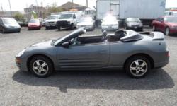 2003 Mitsubishi Eclipse Spyder GS Leather Convertible $3700
Leather-Power-Heated Seats 2 DOOR CONVERTIBLE AM/FM/CASS/CD, Heat, A/C, Leather, Power Seats, Dual Air Bags, Power Windows, Power Door Locks, Factory Tint, Alloys, Alarm, Clean in/out. Runs