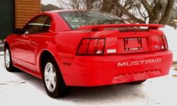2003 Ford Mustang V6 Auto Premium Coupe
(3.8 V6, Auto), Colorado Red, 73k miles
A/C, Leather, Pwr drivers seat, Pwr windows, locks and mirrors, tilt, cruise, mach sound system with am/fm & 6 disc cd changer, abs, traction control, dual air bags, rear