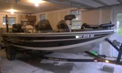 2003 PolarKraft 17ft. boat 168TC. Lots of extras- 2005 115 hp Mercury Optimax outboard motor (maybe 100 hours on it-this motor was an upgrade on this model), Brute 70 Motorguide trolling motor, dual console, Power pole, triple bank battery charger, 2