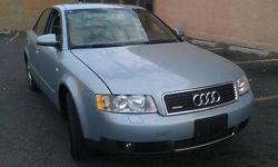 Condition: Used
Exterior color: Blue
Interior color: Gray
Transmission: Automatic
Fule type: GAS
Engine: 4
Drivetrain: AWD
Vehicle title: Clear
Body type: Sedan
DESCRIPTION:
PRICED FOR A QUICK SELL! 2004 AUDI A4. $5,495. A MUST SEE. WONT LAST LONG!!! BLUE