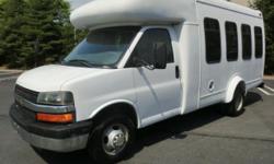 Chevrolet G3500 Express shuttle bus with just 46,700 original miles! The fiberglass Startrans bus seats 12 plus the driver. This Chevrolet G3500 is perfect for Tours, Charters, Shuttle Service, Church, Adult and Senior Activity, School, Airports, College