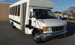 Ready for delivery, reconditioned fully equipped 2004 E-450 Diamond fiberglass body 25 Passenger Shuttle Bus. The bus has been thoroughly serviced, checked and road tested and is clean, fully equipped and in very nice condition for its age and mileage.