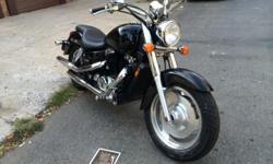 i have 2004 HONDA SHADOW SABRE VT 1100. (1100CC). Drive shaft.
7000 miles! Clean NY title. Ready to go!
Was used for pleasure rides. Mostly out of the city(Upstate, long Island and Costal NJ).
Great bike. Very reliable. Just fill up and go.
Maintained on
