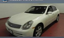 Hassel Volvo of Glen Cove presents this CARFAX 1 Owner 2004 INFINITI G35 SEDAN 4DR SDN AWD AUTO W/LEATHER with just 76978 miles. Fuel Efficiency comes in at 24 highway and 17 city. Under the hood you will find the 3.5 Liter Gas coupled with the 5-SPEED