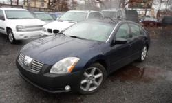 2004 Nissan Maxima SE 3.5 SUNROOF $3995
Automatic Fully Loaded Fully Loaded, POWER Tilt, WHEEL Power-Heated Seats AM/FM/Cass,CD IN DASH 6 CD PLAYER Cruise, Power Windows, Console, Alarm, Alloys, Power Door Locks, Dual Air Bags, Heat and A/C, Heated