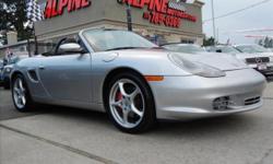 ONE OWNER IN THE WRAPPER BOXSTER S WITH ONLY 32K MILES!! NEW PORSCHE TRADE, CONNECTICUT CAR, EXCELLENT SHAPE IN AND OUT WITH LOW MILES!! ARCTIC SILVER FINISHED IN BLACK NAPPA LEATHER FEATURING 6 SPEED MANUAL, XENONS, 18-inch CARRERA 5 SPOKE WHEELS, FRESH