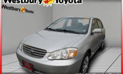 Never before have fuel economy and classic style been partnered together more perfectly than in this 2004 Toyota Corolla. It achieves an incredible estimated 38 highway miles per gallon, and the beautiful woodgrain-style interior trim highlights the