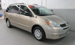 Sienna LE, 3.3L V6 SMPI DOHC 24V, 5-Speed Automatic, Desert Sand Mica, Fawn Cloth Bucket Seats, HomeLink Wireless Control System, Power Right Hand Sliding Door, Rear Seat Audio, CLEAN VEHICLE HISTORY....NO ACCIDENTS! SERVICE RECORDS AVAILABLE. THIS VALUE
