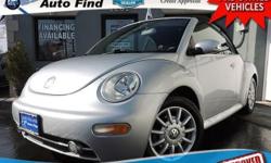 TAKE A LOOK AT THIS REFLEX SILVER 2004 VOLKSWAGEN BEETLE CONVERTIBLE GLS, HAS BEEN REGULARLY MAINTAINED, AND HAS A CLEAN CARFAX REPORT! THIS VOLKSWAGEN IS EQUIPPED WITH A 2.0L 4 CYLINDER ENGINE, MANUAL TRANSMISSION, BLACK LEATHER INTERIOR, KEYLESS ENTRY,