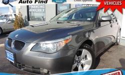 Long Island Auto Find Inc
(888) 479-7994
RE: Stock#: 4395
TAKE A LOOK AT THIS TITANIUM GREY METALLIC 2005 BMW 530I WITH 116,817 MILES, HAS BEEN DEALER MAINTAINED, AND HAS A CLEAN CARFAX REPORT! THIS BMW IS EQUIPPED WITH A 3.0L I6 ENGINE, AUTOMATIC