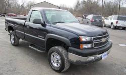 Up for your consideration this just in Carfax certified 1 owner with no issues 2005 Silverado 2500 HD regular cab with 8 foot box, equipped with chevrolets mighty 6.0 V8 vortech engine with smooth shifting automatic transmission, chromed wheel covers with