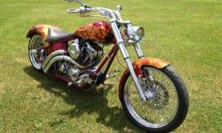 2005 Custom Chopper
96" S&S Motor
6 Speed Trans
Rolling Thunder Frame Soft Tail
Jesse James Pipes & Fenders
Custom Paint (Flames & Skulls)
240 Rear Tire
Twisted Spoke Wheels
$19,500 or B.O.
Call 315-298-6882 or send me an email
