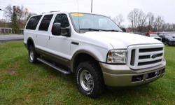 Stock #A8618. Amazing Diesel Find!! 2005 Ford Excursion 137 WB 'Eddie Bauer' 4x4!! Both the Interior and Exterior are Very Clean. Equipped with Power Leather Heated Seats, Rear Entertainment System, Power Driver's Seat with Memory Settings, 3rd Row
