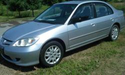 2005 Honda Civic LX - Silver
$6495.00-160k Miles
4 Cylinders 1.7L
Only two owners!
Oil and Filter Just changed
Brand new tires!
Clean Carfax! No accidents
Power Steering
Power windows
Cruise Control
FWD
Am/Fm CD player
If you have any questions or would