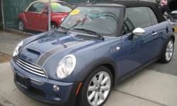 Royal Motors is happy to present this 2005 Mini Cooper S Convertible with Automatic Transmission. We'll have you wishing your commute never ends! The Rich Dark Blue Exterior and the Black Leather Interior finish gives this Mini a sleek and sophisticated