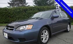 Legacy 2.5i, 4D Station Wagon, AWD, 100% SAFETY INSPECTED, MANUAL TRANSMISSION, and SERVICE RECORDS AVAILABLE. Come to the experts! Come take a look at the deal we have on this great-looking 2005 Subaru Legacy. It scored the top rating in the IIHS frontal