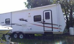 2005 Thor Chateau This travel trailer is fully self contained and has everything within as a normal home should for a total comfort Total length of it is 28 feet long and can accommodate up to 6 occupants comfortably Exterior color is predominantly white