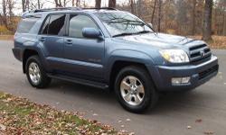 2005 Toyota 4Runner Limited 4WD Blue 152,007 miles, automatic, 4.0L engine, grey leather interior, sunroof, JBL stereo system, fixed running boards, power windows, power locks, power mirrors, power seat, cruise, tilt, trailer hitch, brand new tires, new