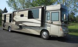 RV Type: Class A
Year: 2005
Make: Winnebago
Model: Vectra 40KD
Length: 40
Mileage: 55000
Fresh Water Capacity: 100
Fuel Capacity: 89
Fuel Type: Diesel
Engine Model: 400 HP Cummins Diesel Pusher
Number Slide Outs: 3 Slides
Sleeps How Many: 6-8
A/C Unit: 2