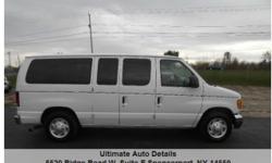 Hard to find 2006 Ford E-150 Club Wagon - 8 Passenger Seating - Automatic with 5.4 Liter V-8. Power windows, locks, mirrors. Front & Rear Air Conditioning , rear heat, cruise control, tilt wheel, AM / FM In dash single disc cd player, privacy glass,