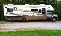 WELL MAINTAINED CLASS SUPER C RV
35FT, GAS, 2 SLIDES, NEW FLOORING
LOW PRICE, 20,000 MILES, LEATHER COUCH
RECLINER,SLEEPS 6, FRONT ENTERTAINMENT
CENTER , 2 AIR CONDITIONERS, NON-SMOKERS
PLEASE CALL JIM @ 585-739-6431 OR KIM @
585-281-9229