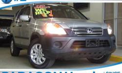 Honda Certified and AWD. Only one owner! Perfect Color Combination! Only one owner, mint with no accidents!**NO BAIT AND SWITCH FEES! Don't pay too much for the stunning SUV you want...Come on down and take a look at this good-looking 2006 Honda CR-V.
