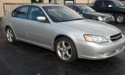 Verdi's Used Car Factory is proud to offer this 2006 Subaru Legacey Limited. Very nice car, very safe, and reliable also. This is a AWD (all wheel drive), 4cyl, automatic, leather, sunroof etc. Give us a call for your next used vehichle, you will be happy