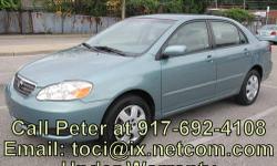 Call 917.692.4108 if interested. 2006 Toyota Corolla LE 4 door sedan in excellent condition. 1 Owner car, well maintained. The car has a CARFAX clean title guarantee. Great tires, recently serviced. Green exterior, like new in excellent condition with no