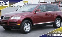 Be ready for any weather and any conditions on-road or off-road with this extra clean VW Touareg. This VW is in great condition inside and out. It is loaded with features including dual zone climate control, power moonroof, towing package, and much more.