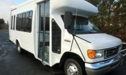 Major Vehicle Exchange presents this 2007 Ford Startrans E-450 12 passenger with 2 wheelchair positions plus driver shuttle bus with just 61,000 miles! Equipped with an extremely low mileage rugged and dependable Triton 6.8L V-10 engine which delivers