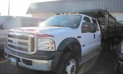 LOW MILEAGE, ONE OWNER 2007' F-550 12 ' x 48' Landscape body, 6.0L V8 32V Turbodiesel, Automatic, oxford white, and medium flint vinyl weave, 4.88 Limited Slip Axle, Snow Plow Prep Package, WOW !!! WHAT A GREAT WORK TRUCK. The consummate one owner