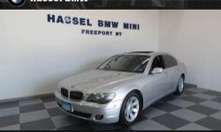 Hassel BMW Mini presents this 2008 BMW 7 SERIES 4DR SDN 750I with just 81488 miles. Represented in TITANIUM SILVER and complimented nicely by its BLACK NASCA LEATHER interior. Fuel Efficiency comes in at 25 highway and 17 city. Under the hood you will