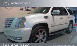 Mercedes-Benz of Massapequa presents this 2008 CADILLAC ESCALADE AWD 4DR with just 73033 miles. Represented in WHITE DIAMOND and complimented nicely by its BEIGE LEATHER interior. Fuel Efficiency comes in at 18 highway and 12 city. Under the hood you will