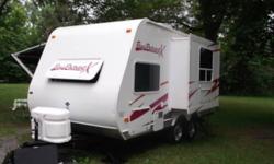 I have for sale a 2008 Fun Finder X 18FBS It has many features, but I will list what I can: Sleeps 4, Queen bed with bedspread, slide out, jack knife couch, tv, radio/cd/dvd player with remote, outside speakers, microwave, 2 burner stove,