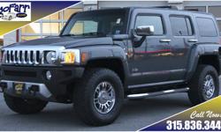 If you are looking for a very special HUMMER, you have found it! This is a rare "ALPHA" model, which features the powerful 5.3L V8 in place of the normal H3 five cylinder. This engine totally transforms the H3, and makes driving it a real pleasure. All of