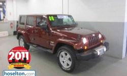 HARD TOP***4 DOOR Wrangler Unlimited Sahara, 4WD, CLEAN VEHICLE HISTORY....NO ACCIDENTS! NEW TIRES. Red Hot! Have to see! THIS PLATINUM LINE VEHICLE INCLUDES * 6 MONTH/6,000 MILE WARRANTY WITH $0 DEDUCTIBLE,*OVER 110 POINT QUALITY CHECKLIST AND * 3