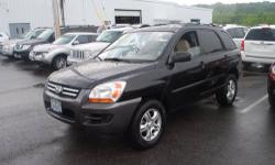 2.7L V6 DOHC 24V and 4WD. Black Beauty! Come to the experts! Are you still driving around that old thing? Come on down today and get into this attractive 2008 Kia Sportage! Awarded Consumer Guide's rating as a 2008 Recommended Compact SUV. This great