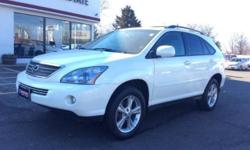 2008 LEXUS RX 400H 4X4 - EXTERIOR COLOR CRYSTAL WHITE - INTERIOR LIGHT GRAY - 18 LIQUID GRAPHITE FINISH ALLOY WHEELS - WOOD INTERIOR TRIM - NAVIGATION SYSTEM WITH REAR CAMERA AND BLUETOOTH - LEATHER SEATS - SUNROOF - HID HEADLAMPS - RAIN SENSING WIPERS -