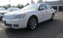 2008' LINCOLN MKZ, All Wheel Drive, 4D Sedan, 3.5L V6 DOHC 24V, 6-Speed Automatic, White Suede Clearcoat, Sand w/Perforated Heated & Cooled Leather-Trimmed Bucket Seats,""VOICE ACTIVATED FACTORY IN DASH NAVIGATION"", ABS brakes,17"" Chrome Wheels, 6