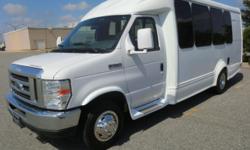 This fully inspected and reconditioned 2008 Ford E-350 Starcraft Mini Bus from carries 13 passengers plus driver and co-pilot and comes with a rear luggage compartment. The bus runs as new at highway speeds with loads of power! The front and rear air