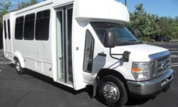 2008 Ford E-450 shuttle bus with 152k well maintained miles and equipped with a reliable 6.8L Ford V-10 engine and automatic transmission with overdrive. It delivers a smooth and quiet ride and will get your group to their destination in complete comfort