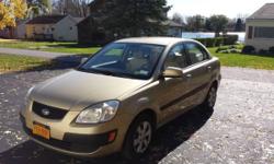 Gold 2009 Kia Rio LX, 89876 miles
Great condition. Inspection completed and 4 new all season tires in Aug. 2014. Well maintained, no smoker and no pet car.
Features:
-26/35mpg
-Front Wheel Drive - 4 speed automatic
-ABS
-CD player with Satellite radio