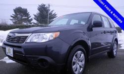 Forester 2.5X, 4D Sport Utility, 4-Speed Automatic, AWD, 100% SAFETY INSPECTED, NEW AIR FILTER, NEW ENGINE OIL FILTER, NEW FRONT PADS ROTORS, ONE OWNER, and SERVICE RECORDS AVAILABLE. This terrific-looking 2009 Subaru Forester is the SUV that you have