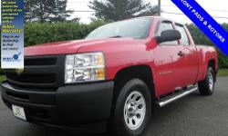 Silverado 1500 Work Truck, 4D Extended Cab, 4-Speed Automatic with Overdrive, 4WD, 100% SAFETY INSPECTED, FULL ALIGNMENT, NEW ENGINE OIL FILTER, NEW FRONT PADS ROTORS, SERVICE RECORDS AVAILABLE, and TRAILERING PACKAGE. Vehicles with a 12/12 Select