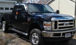 2010 Diesel Ford F350 4x4 SuperCrew XL Black w Tan Leather Interior 38k miles. Truck runs perfect - no need for 1 ton anymore added $500 2.5 ready-lift leveling kit. Features built in fifth wheel ball trailering package and rugged sprayed in bed liner and