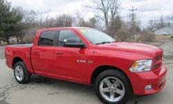***CLEAN VEHICLE HISTORY REPORT***, ***ONE OWNER***, ***PRICE REDUCED***, and LEATHER BUCKETS, TOW PACKAGE, SLIDING WINDOW AND TONEAU COVER. Ram 1500 Sport, 4D Crew Cab, HEMI 5.7L V8 Multi Displacement VVT, 4WD, and Flame Red. Looking for an amazing value