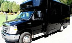 Fully inspected and maintained 2010 Ford E-350 Glaval Luxury Limo Bus carries 14 passengers plus driver w/ luggage compartment. The motor runs as new at freeway speeds with loads of power! This Glaval coach bus is fully equipped and in excellent condition